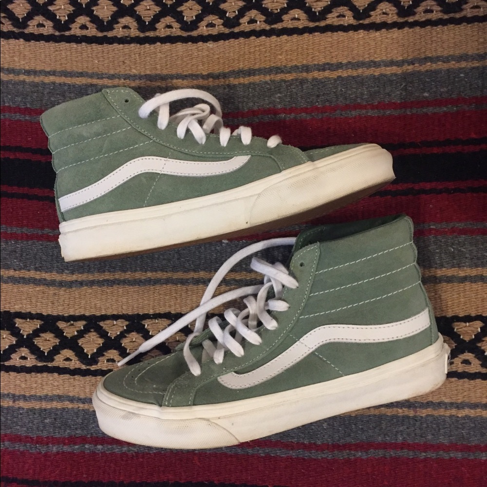 Olive green high top vans